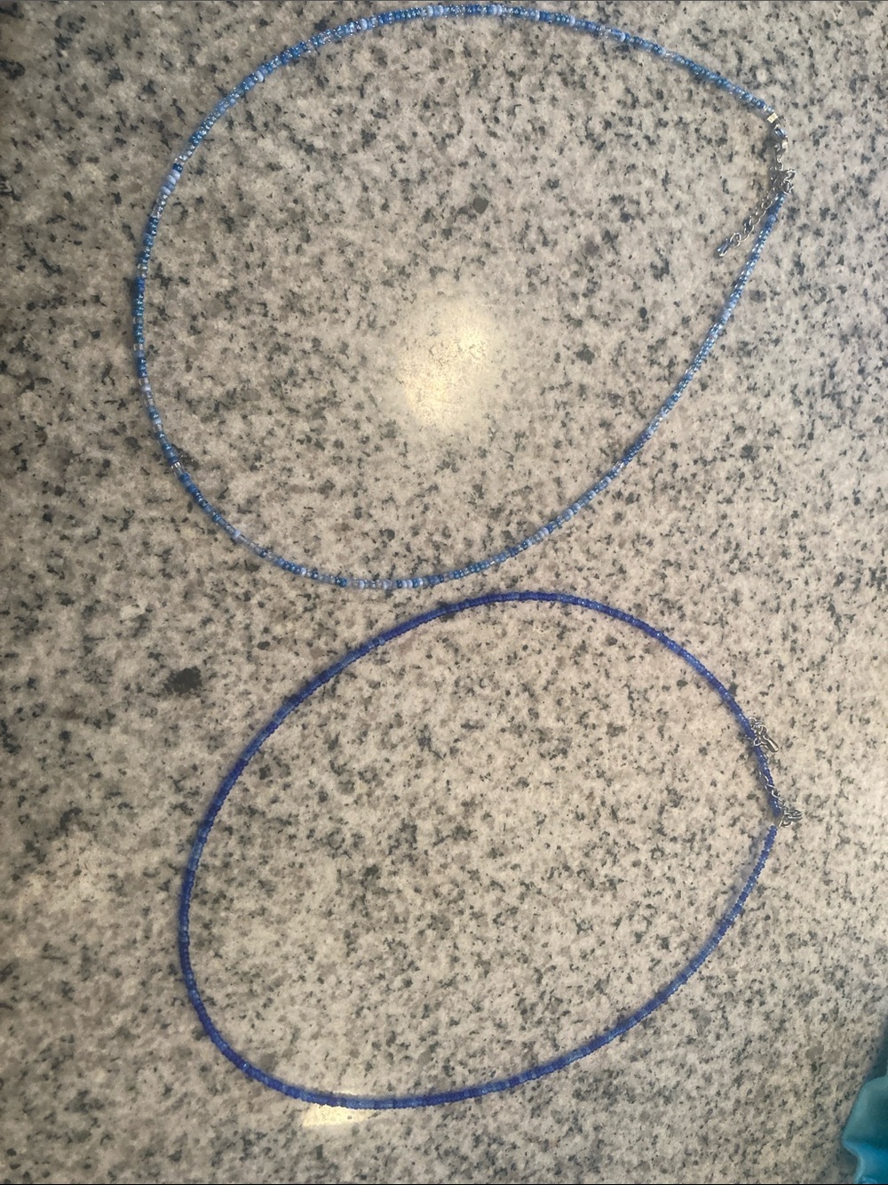 Beaded Necklace Set in Light Blue and Royal Blue